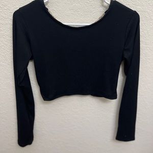 Black long sleeve shirt with cut out back